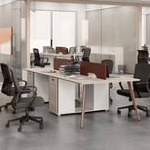 Nebula-A Office Desk Metal Leg Workstation with Storage Cabinet